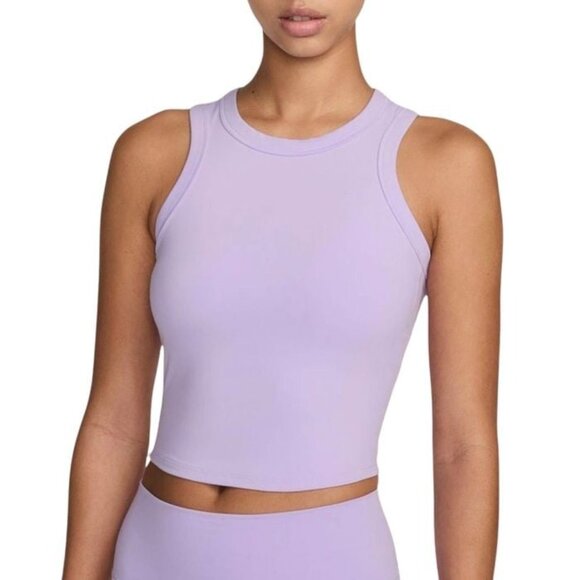 Nike One Fitted Women's‎ Dri-FIT Cropped Tank Top, Lilac, XL - Picture 1 of 6